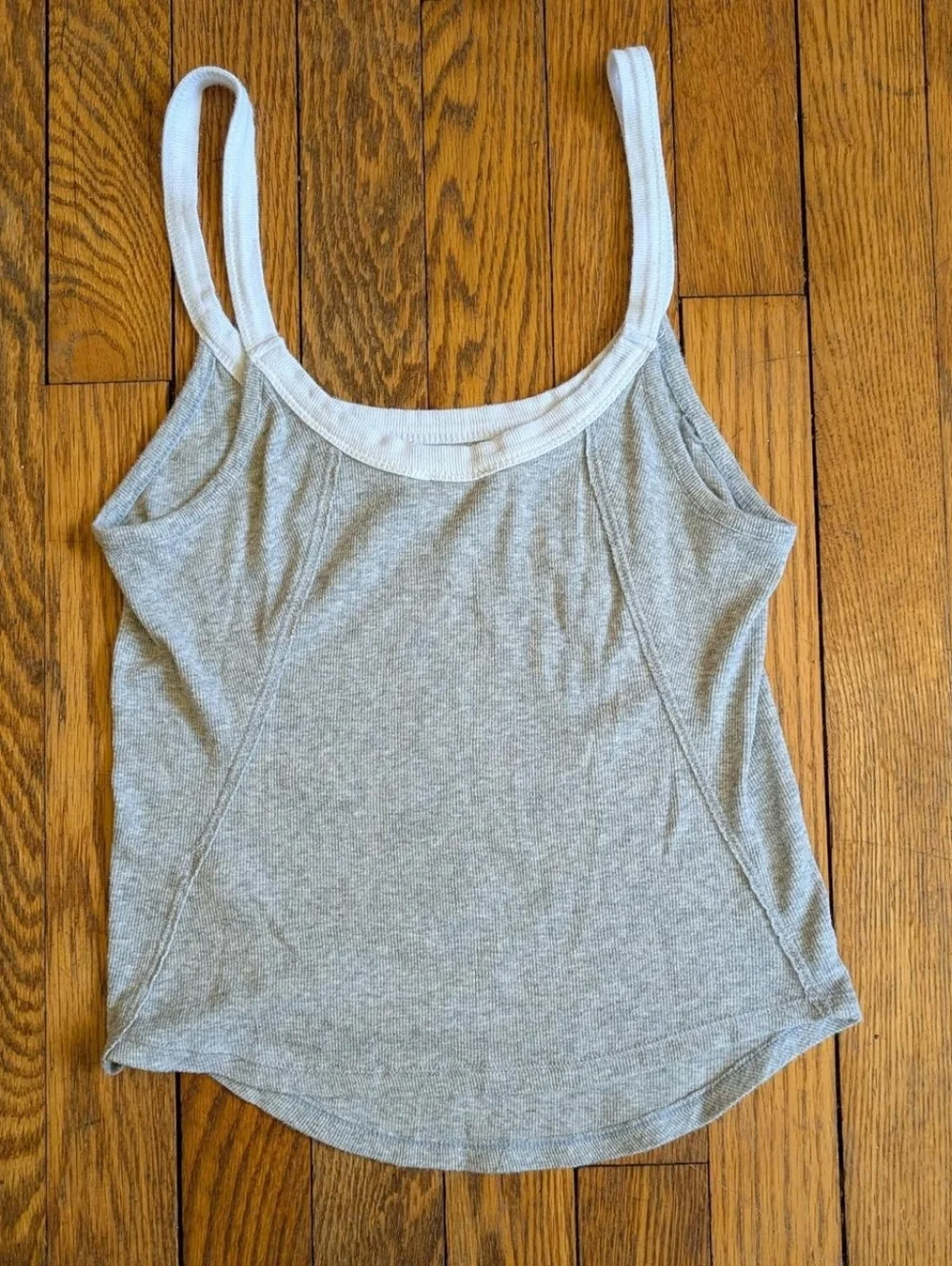Free People Intimately Grey Ribbed Tank Top - Picture 2 of 5